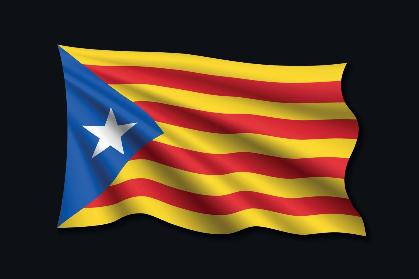 agitant le drapeau de l'indépendantiste catalan - estelada vecteur