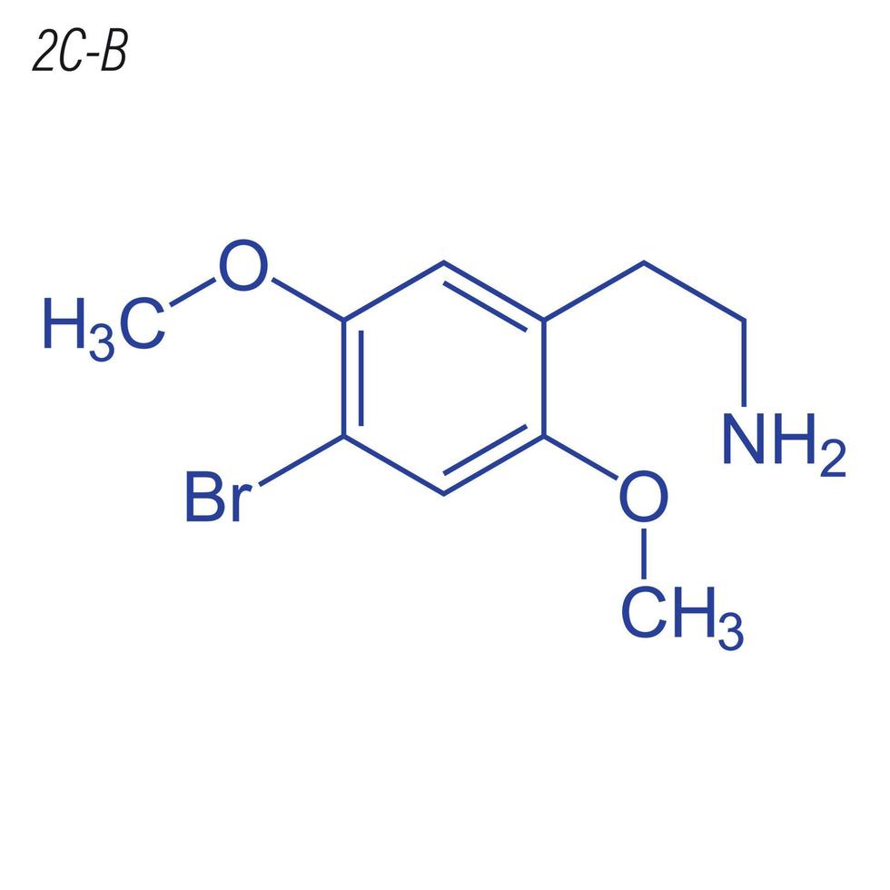 formule squelettique vectorielle de 2c-b. molécule chimique du médicament. vecteur