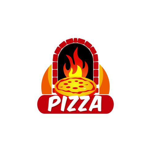 logo pizza chaude vecteur