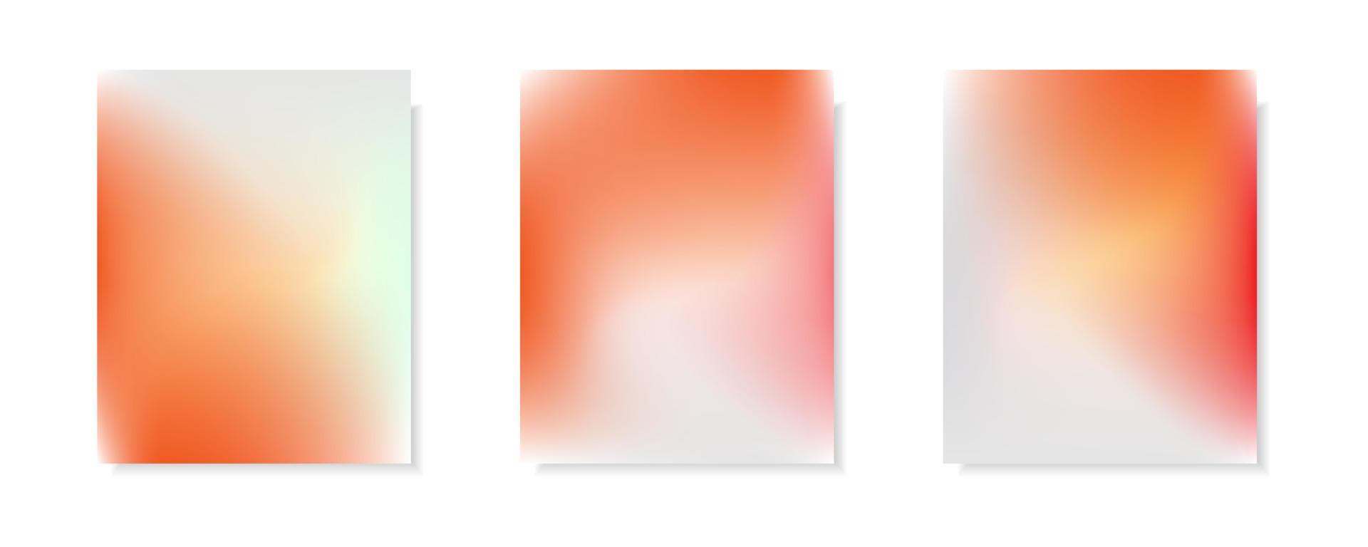 une collection d'arrière-plans abstraits de couverture de vecteur dégradé blanc orange. pour les arrière-plans de brochures commerciales, les cartes, les papiers peints, les affiches et les conceptions graphiques. modèle d'illustration