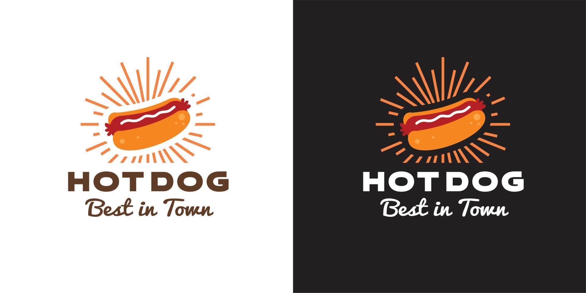 illustration graphique vectoriel de hot-dog avec le pain et la saucisse brillant bon pour le restaurant de restauration rapide indésirable meilleur stand de hot-dog de la ville