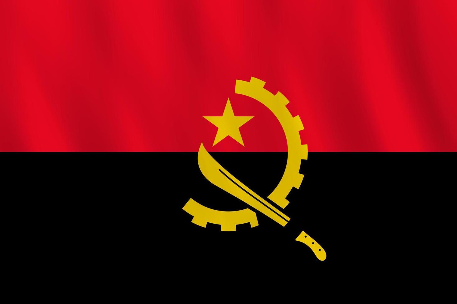 drapeau angola avec effet ondulant, proportion officielle. vecteur