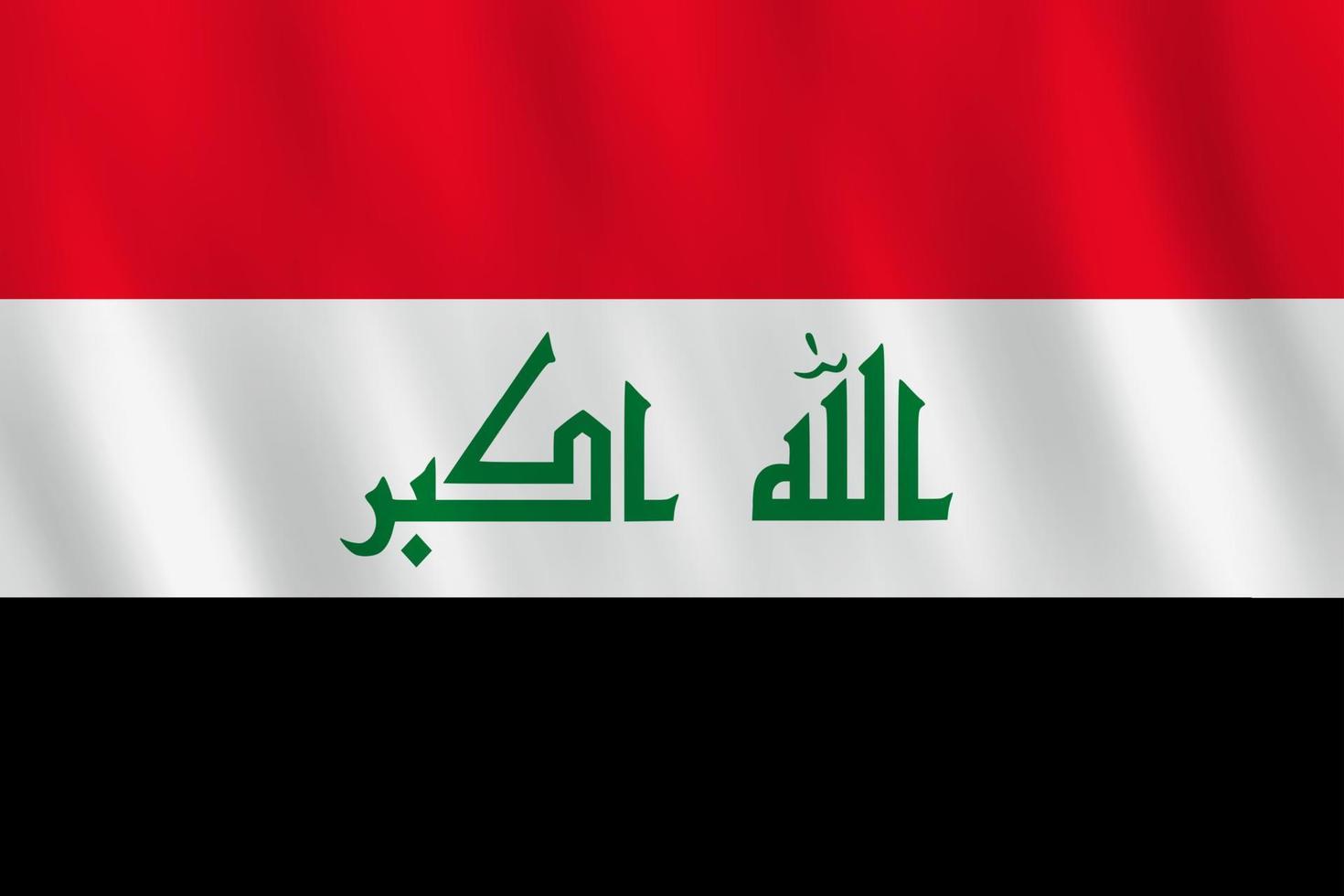 drapeau irakien avec effet ondulant, proportion officielle. vecteur