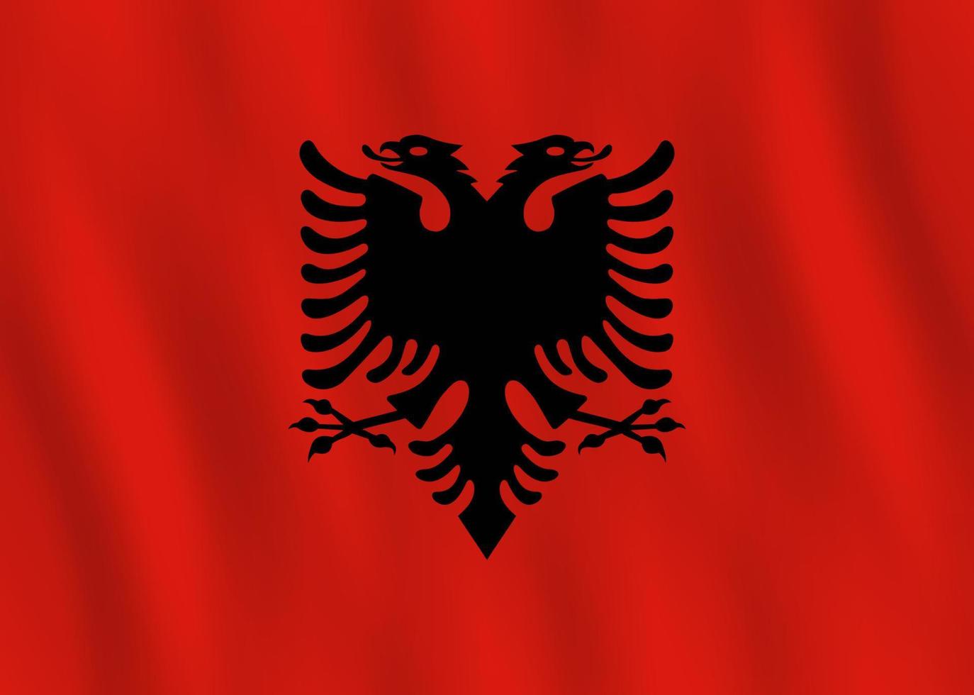 drapeau albanie avec effet ondulant, proportion officielle. vecteur