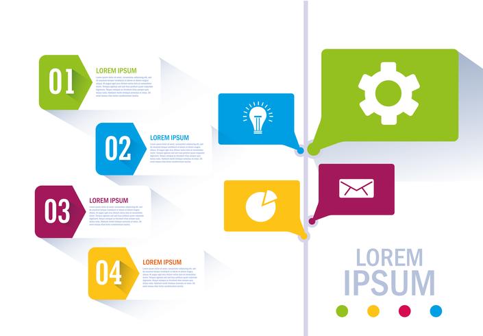 Flux de travail isolé et conception infographique vecteur