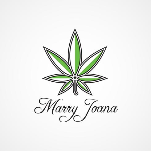 Contour Cannabis Logo vecteur