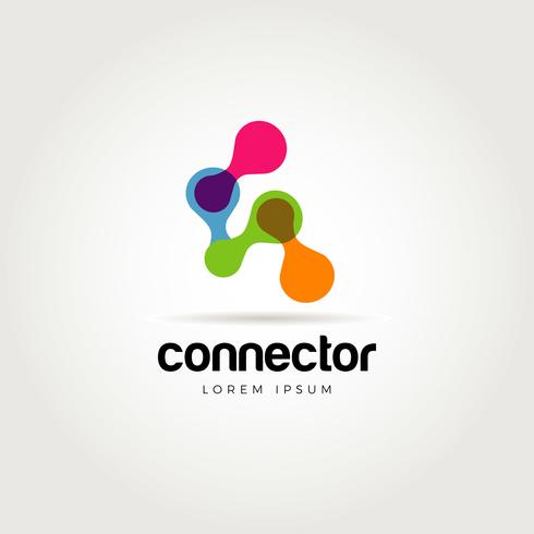 Logo abstrait coloré de chaîne vecteur