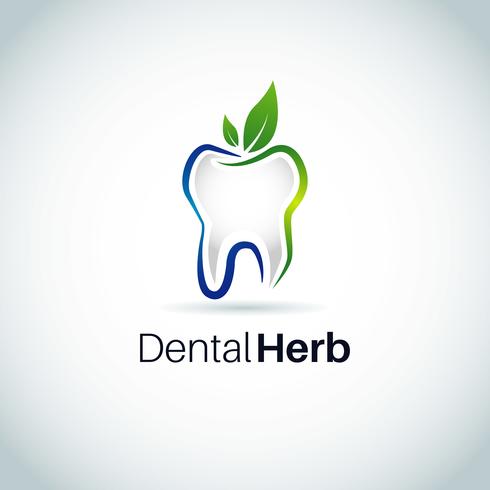 Logo d&#39;herbe dentaire vecteur