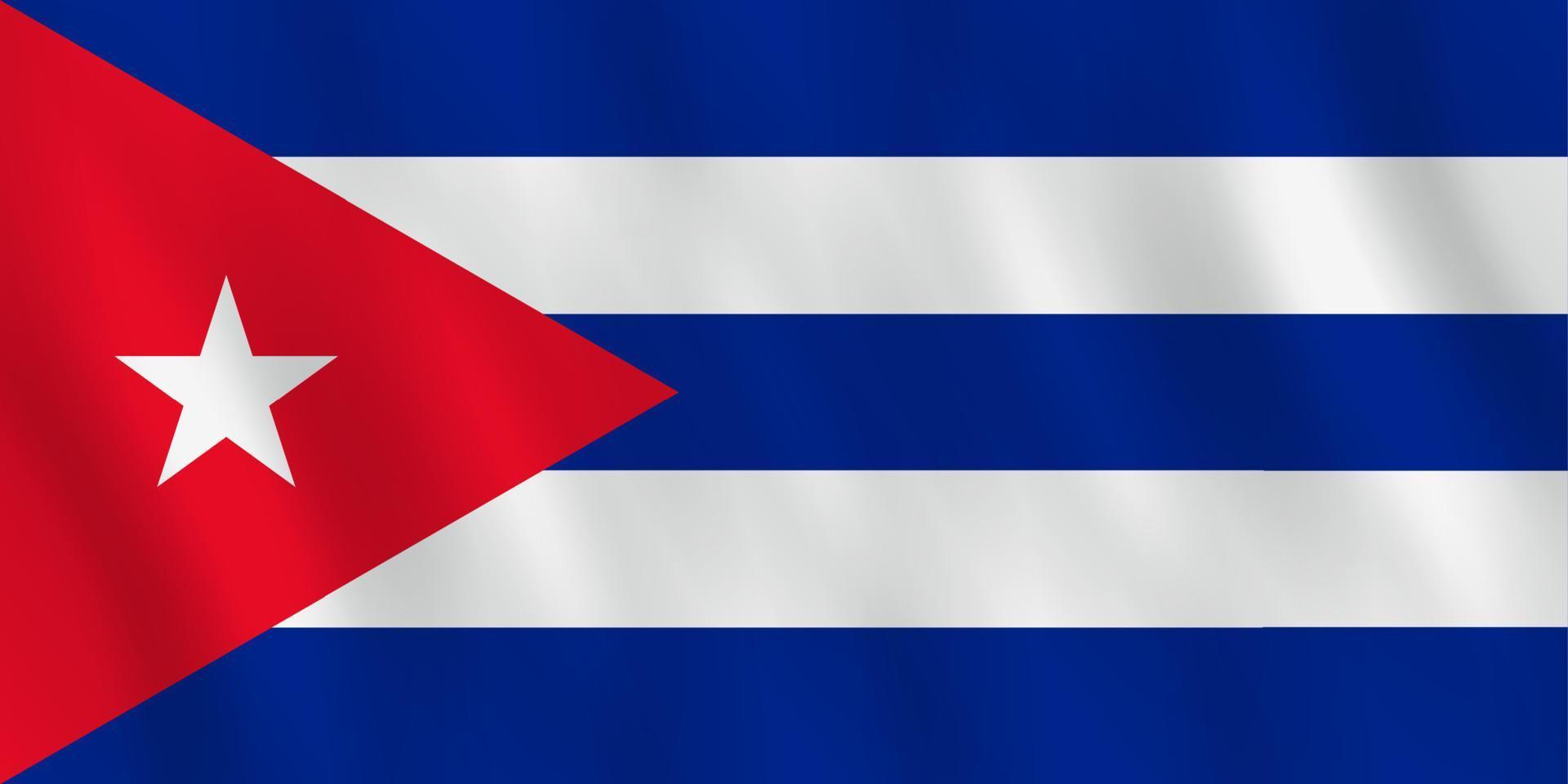 drapeau cuba avec effet ondulant, proportion officielle. vecteur