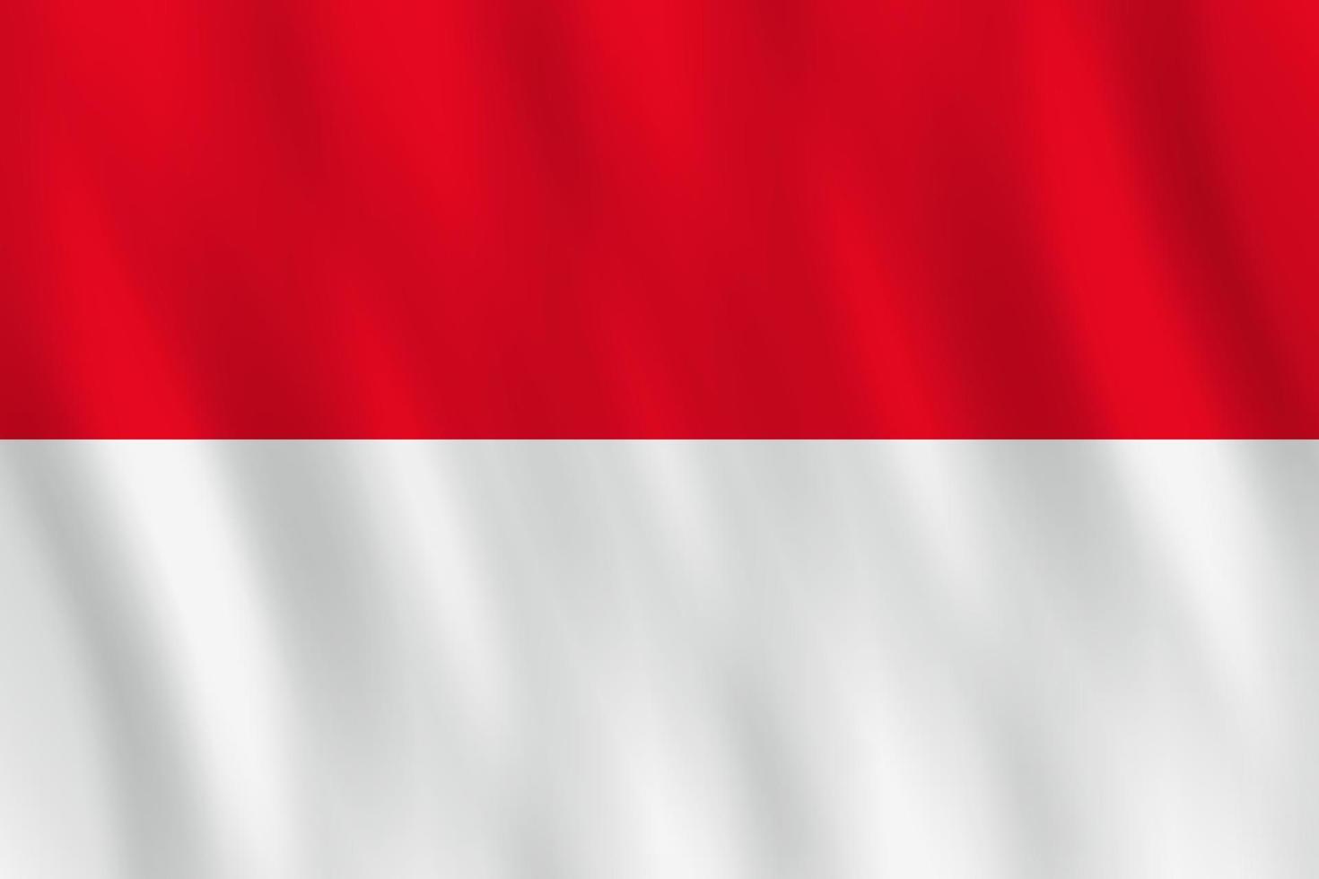 drapeau indonésien avec effet ondulant, proportion officielle. vecteur