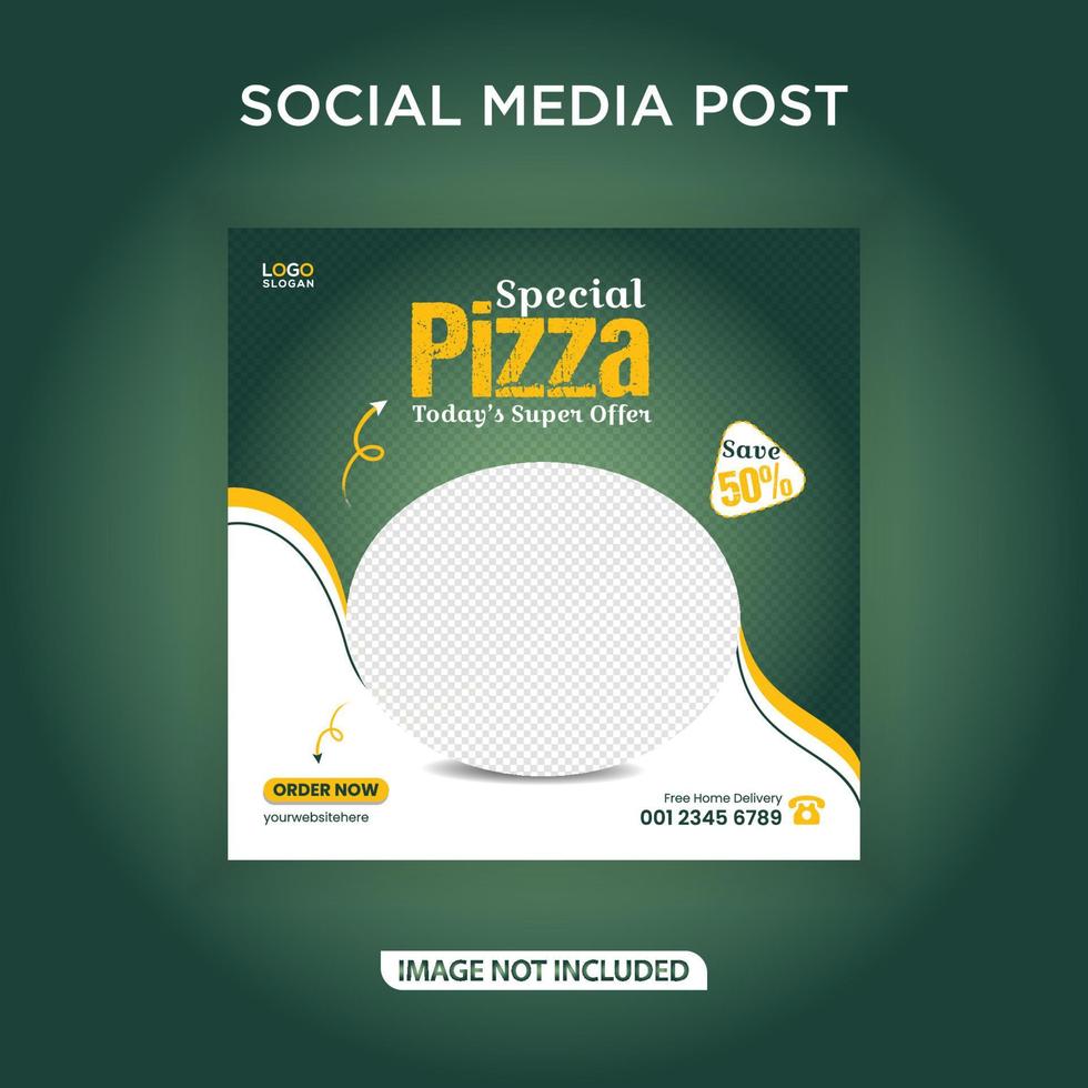 modèle de bannière de médias sociaux pizza spéciale vecteur