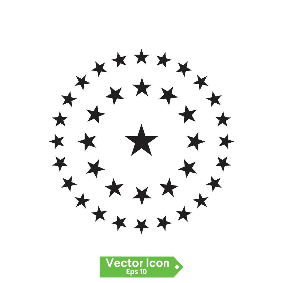 commence dans l'icône du cercle. Étoiles en cercle icône vector illustration graphisme