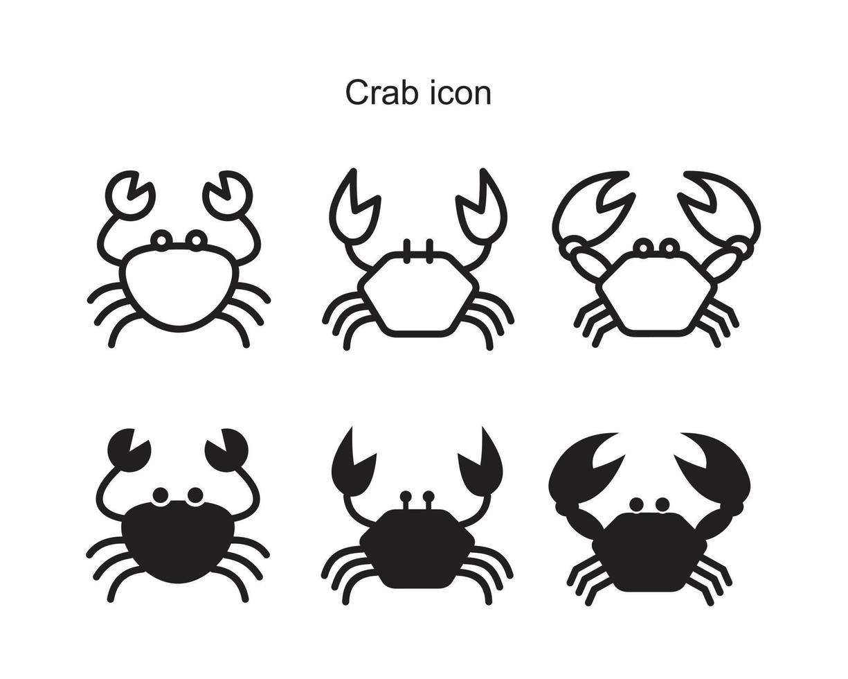 icône de vecteur de crabe. signe de crabe sur fond. icône de crabe pour le web et l'application