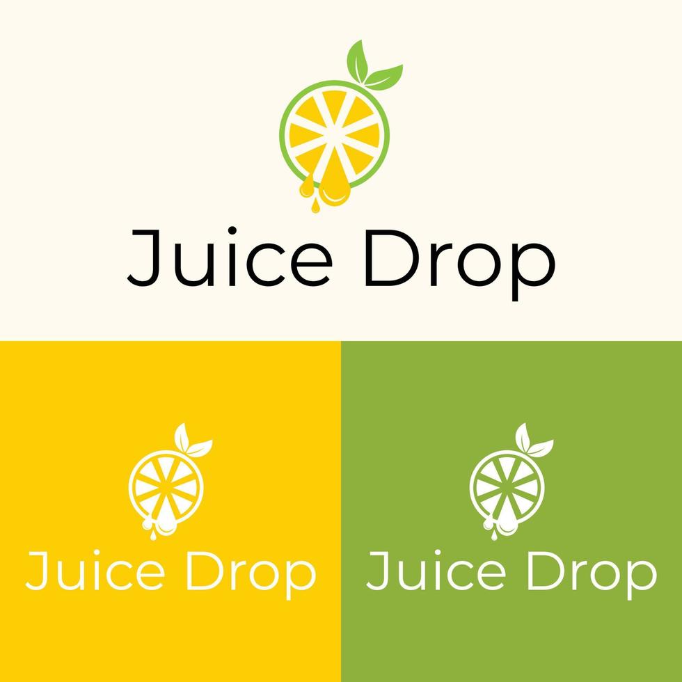 modèle de conception de logo de goutte de jus frais sain vecteur