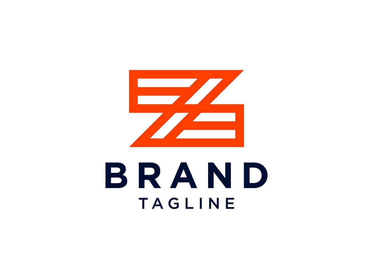 logo abstrait de la lettre initiale z. style géométrique orange isolé sur fond blanc. utilisable pour les logos d'entreprise et de marque. Élément de modèle de conception de logo vectoriel plat