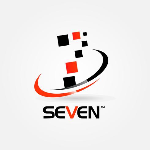 Logo numéro sept Swoosh vecteur