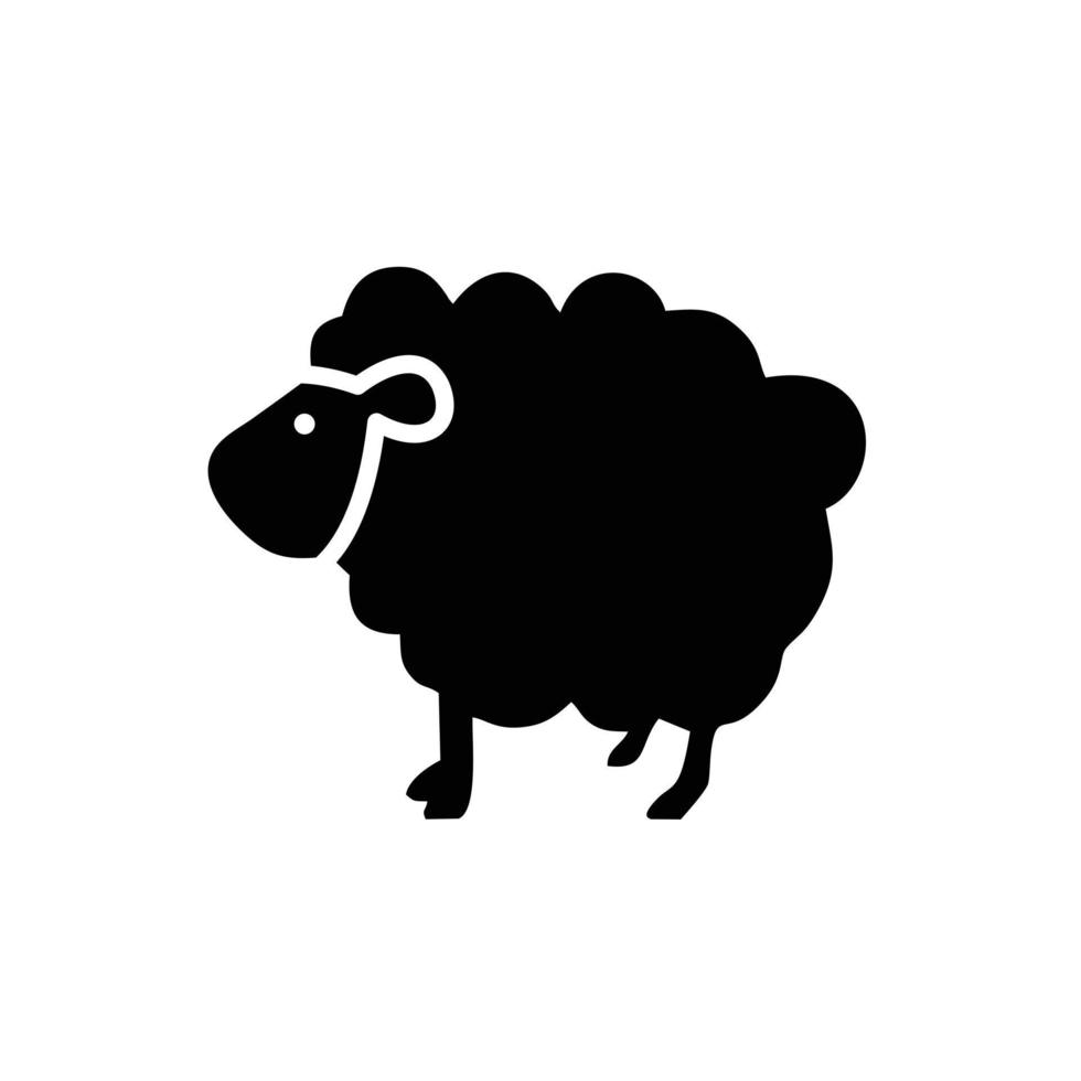 symbole d'icône noire de mouton illustration vectorielle plate pour la conception graphique et web. vecteur