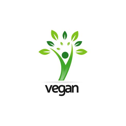 logo végétalien simple vecteur