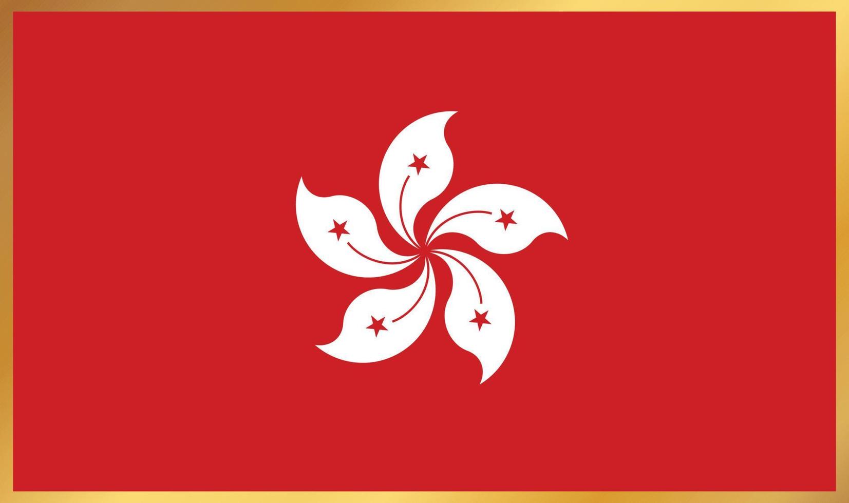 drapeau de hong kon, illustration vectorielle vecteur