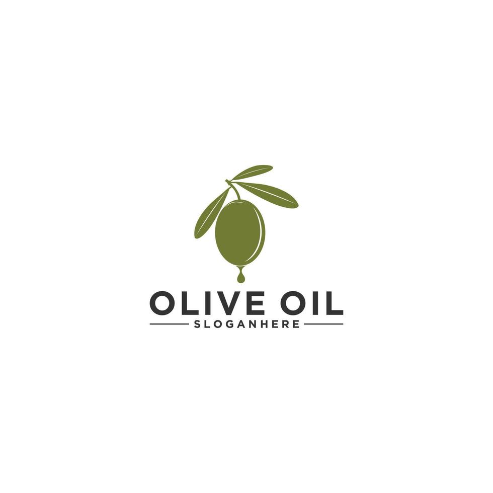 modèle de logo d'huile d'olive sur fond blanc vecteur