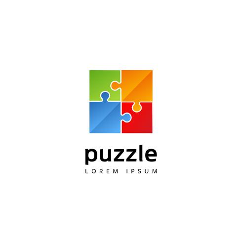 Logo coloré de puzzle vecteur
