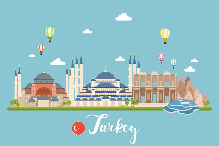 Paysage de voyage en Turquie vecteur