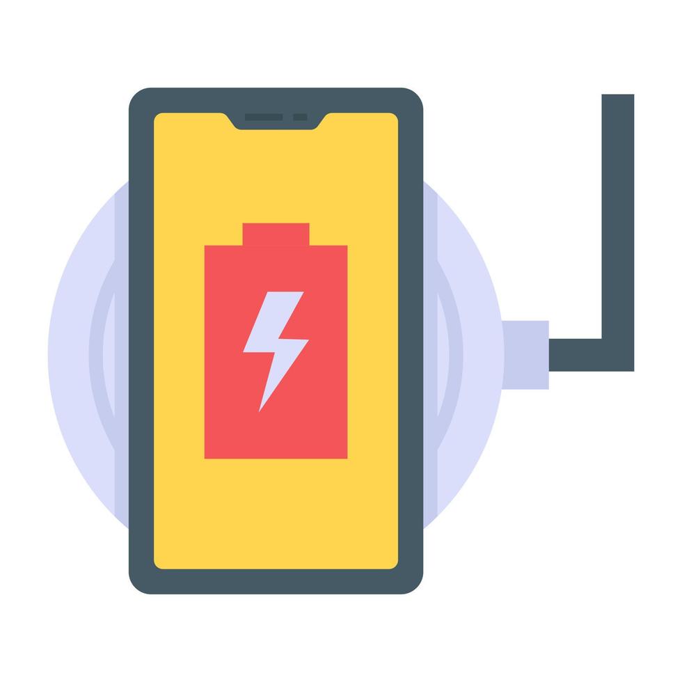 icône du design plat tendance du chargeur sans fil vecteur