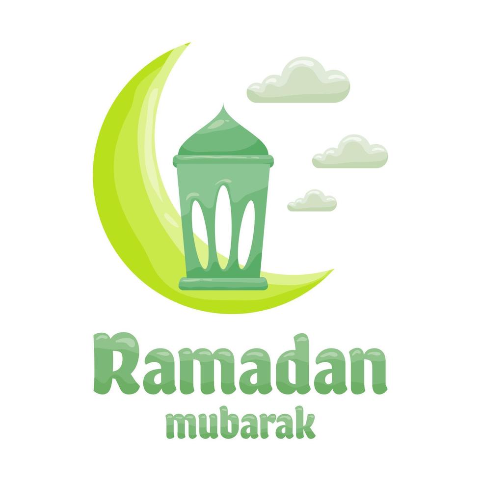 vecteur d'illustration de ramadan moubarak. style de dessin animé plat. pour célébrer le mois de ramadan.