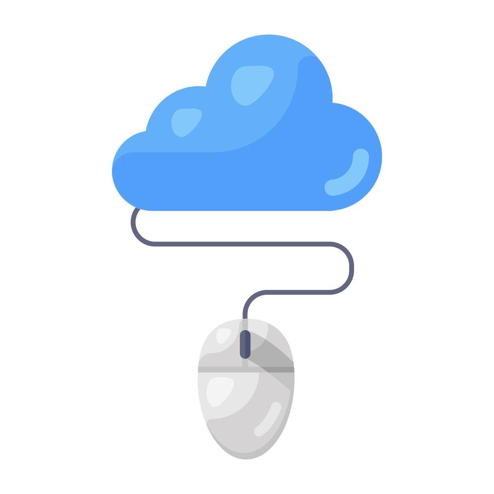 nuage avec souris présentant l'icône de nuage en ligne vecteur