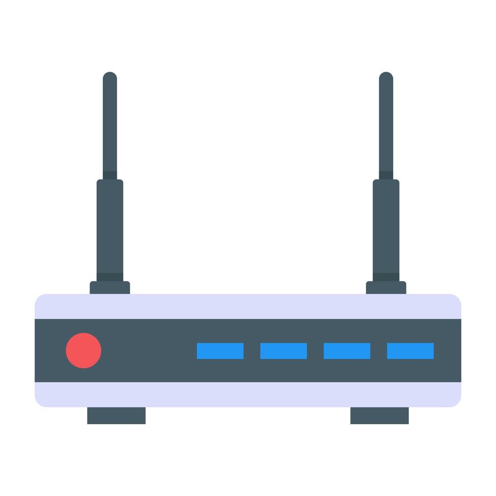 modem en icône plate, vecteur modifiable à la mode