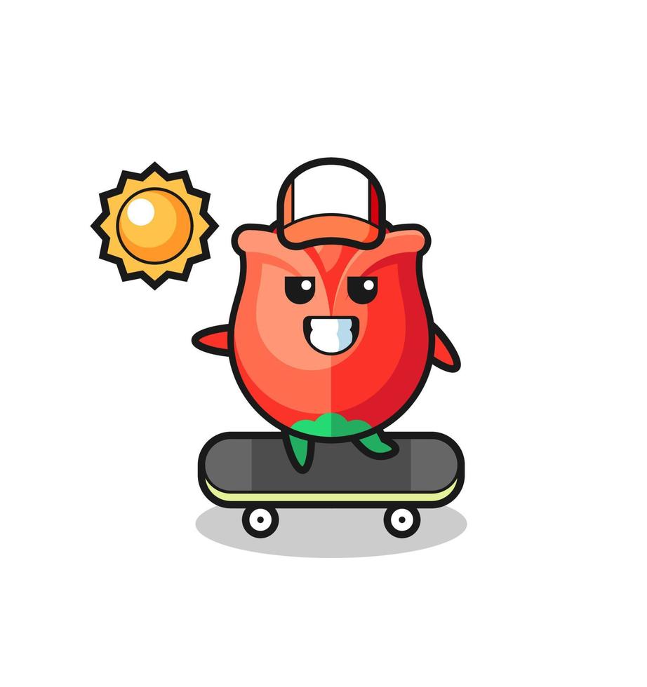 illustration de personnage rose faire du skateboard vecteur
