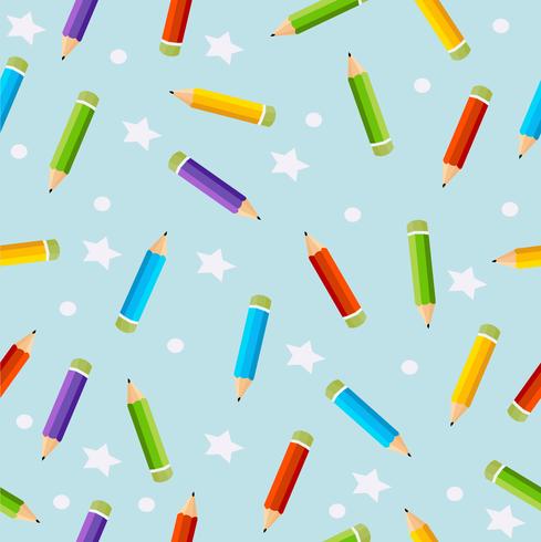 Vecteur de crayons de couleur Seamless Pattern