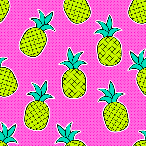 Ananas Pop Art Vecteur Fond Transparent