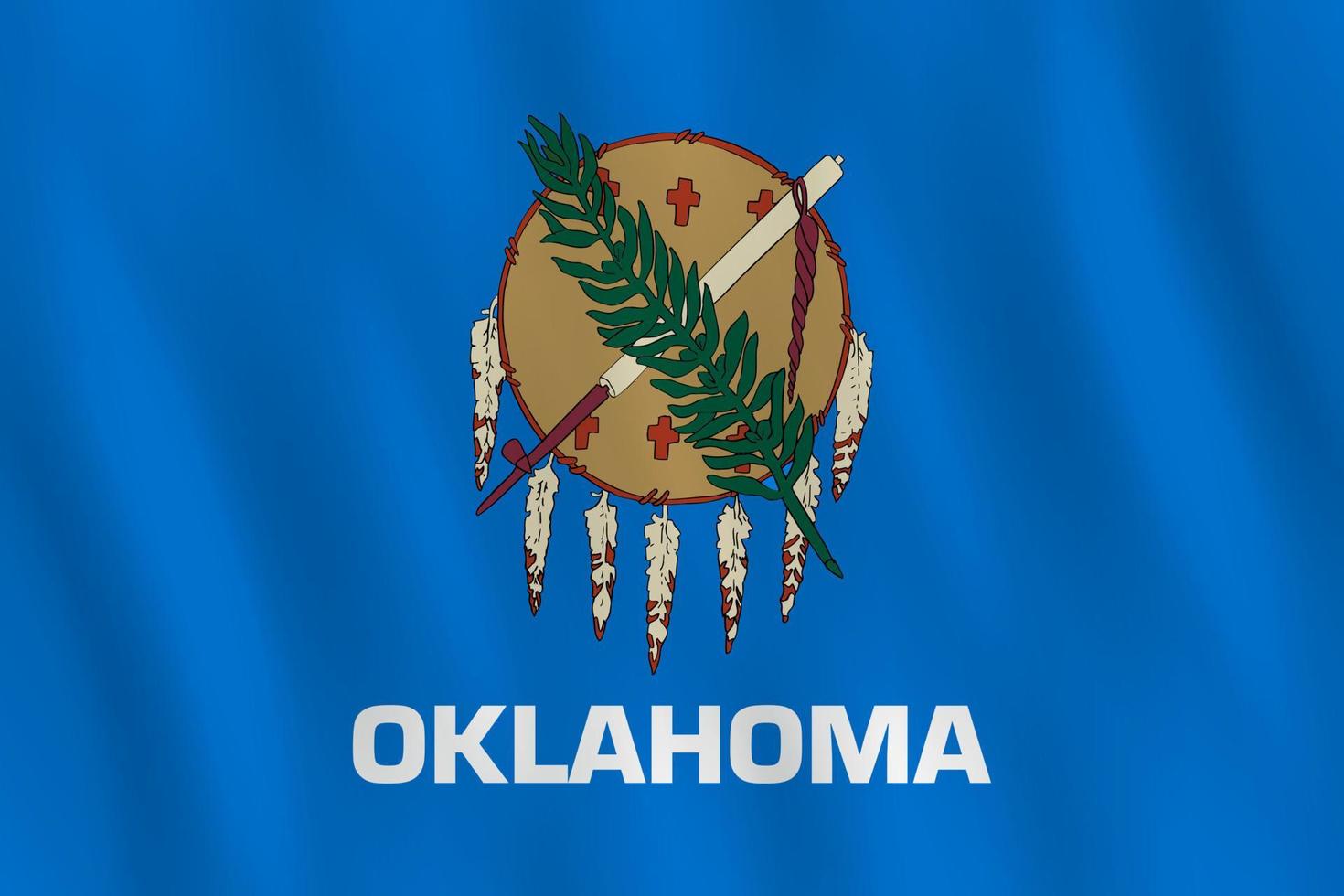 drapeau d'état américain de l'oklahoma avec effet ondulant, proportion officielle. vecteur