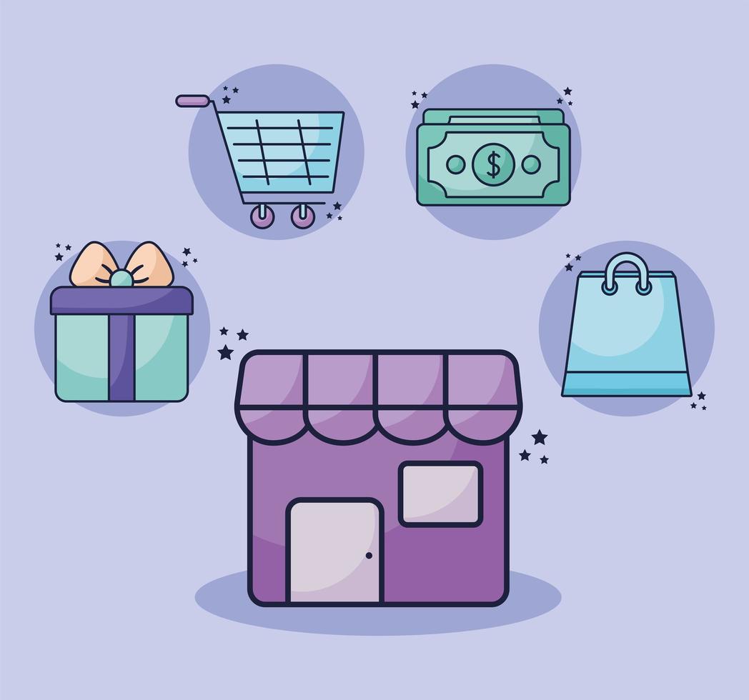 illustration d'articles de shopping vecteur