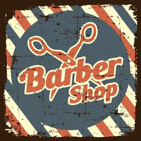 Enseigne Vintage Barber Shop vecteur