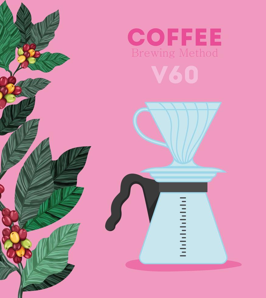 café v60 affiche vecteur