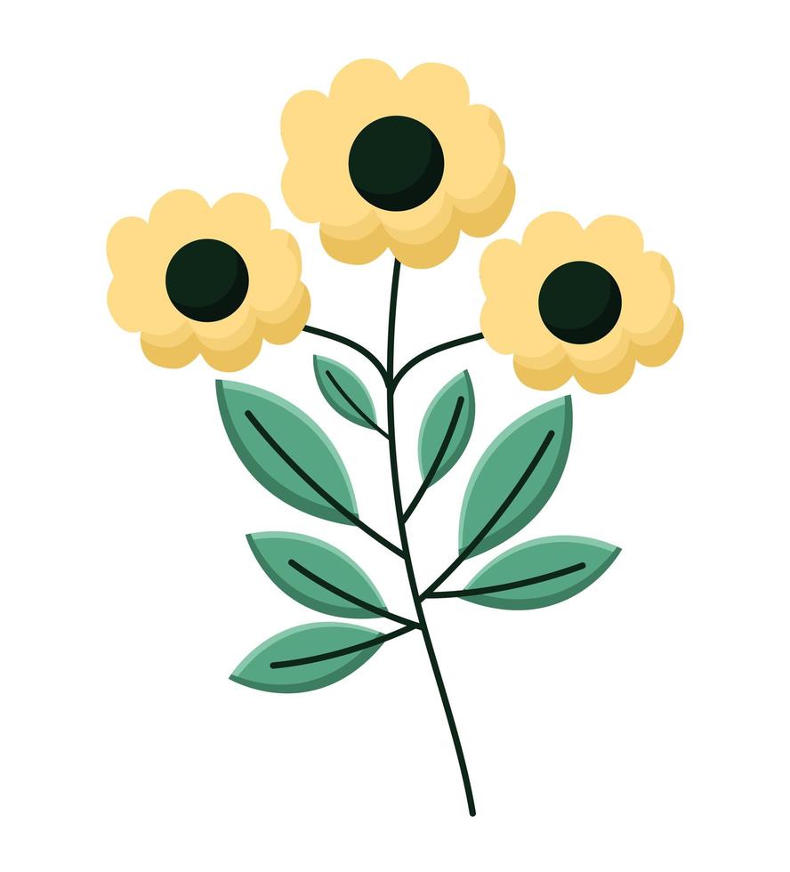 illustration de fleurs jaunes vecteur