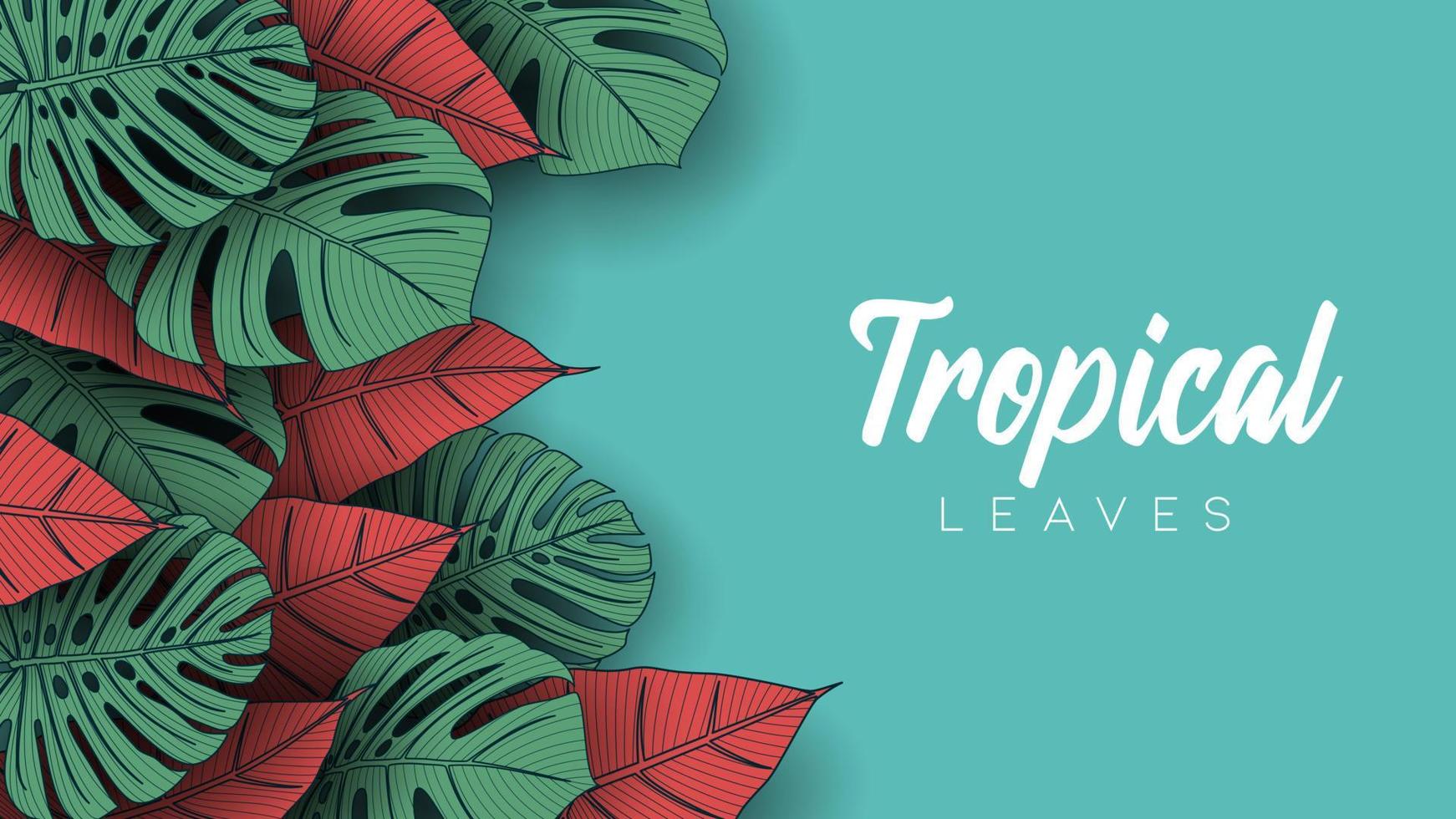 fond de feuilles d'été tropical avec des plantes de la jungle vecteur