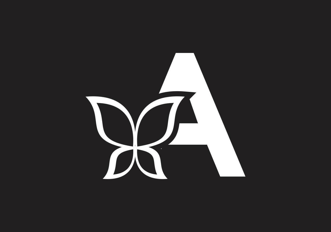 il s'agit d'un logo papillon créatif et unique avec une lettre ajoutée vecteur