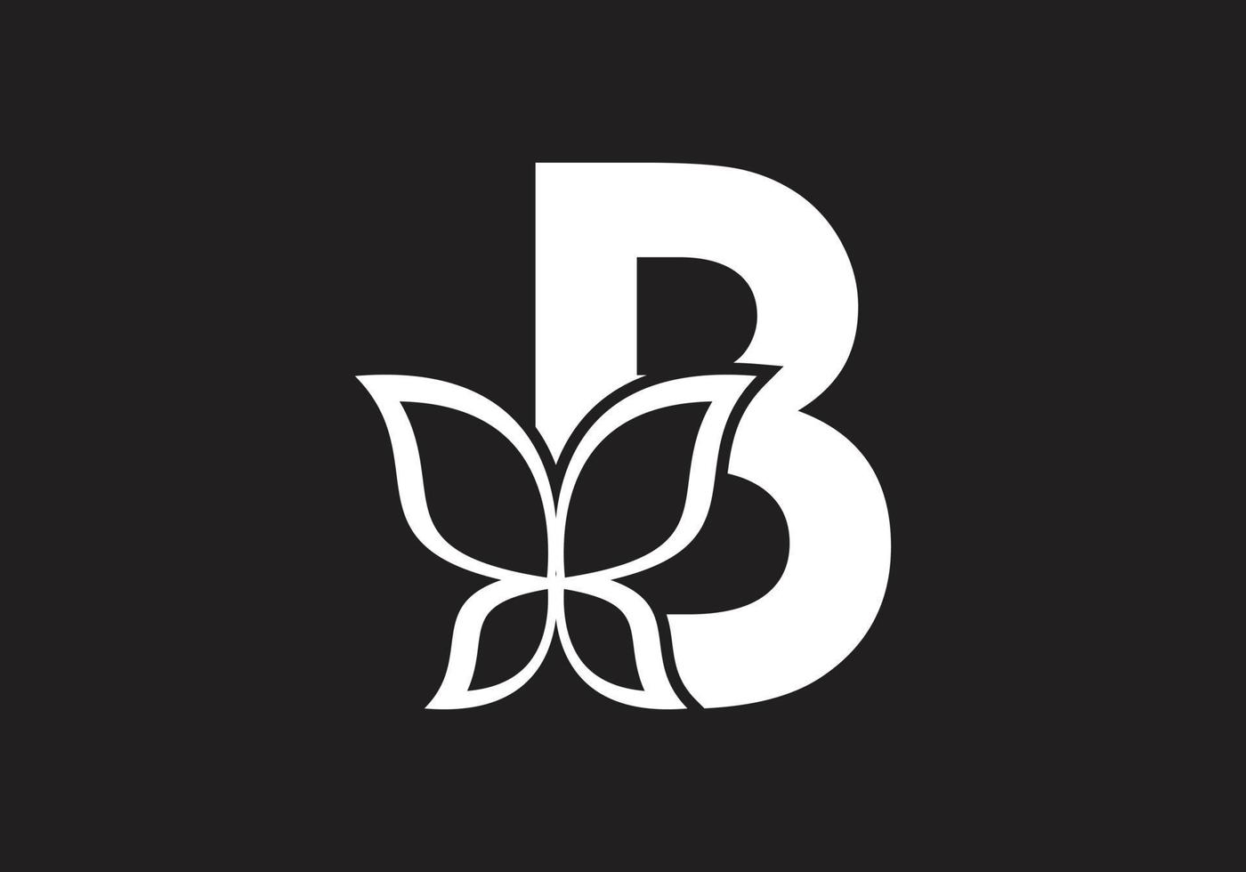 il s'agit d'un logo papillon ajouté à la lettre b créatif et unique vecteur