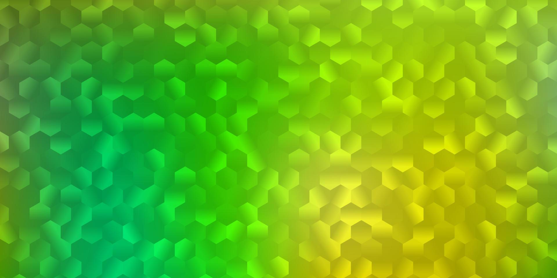 modèle vectoriel vert clair, jaune avec hexagones.