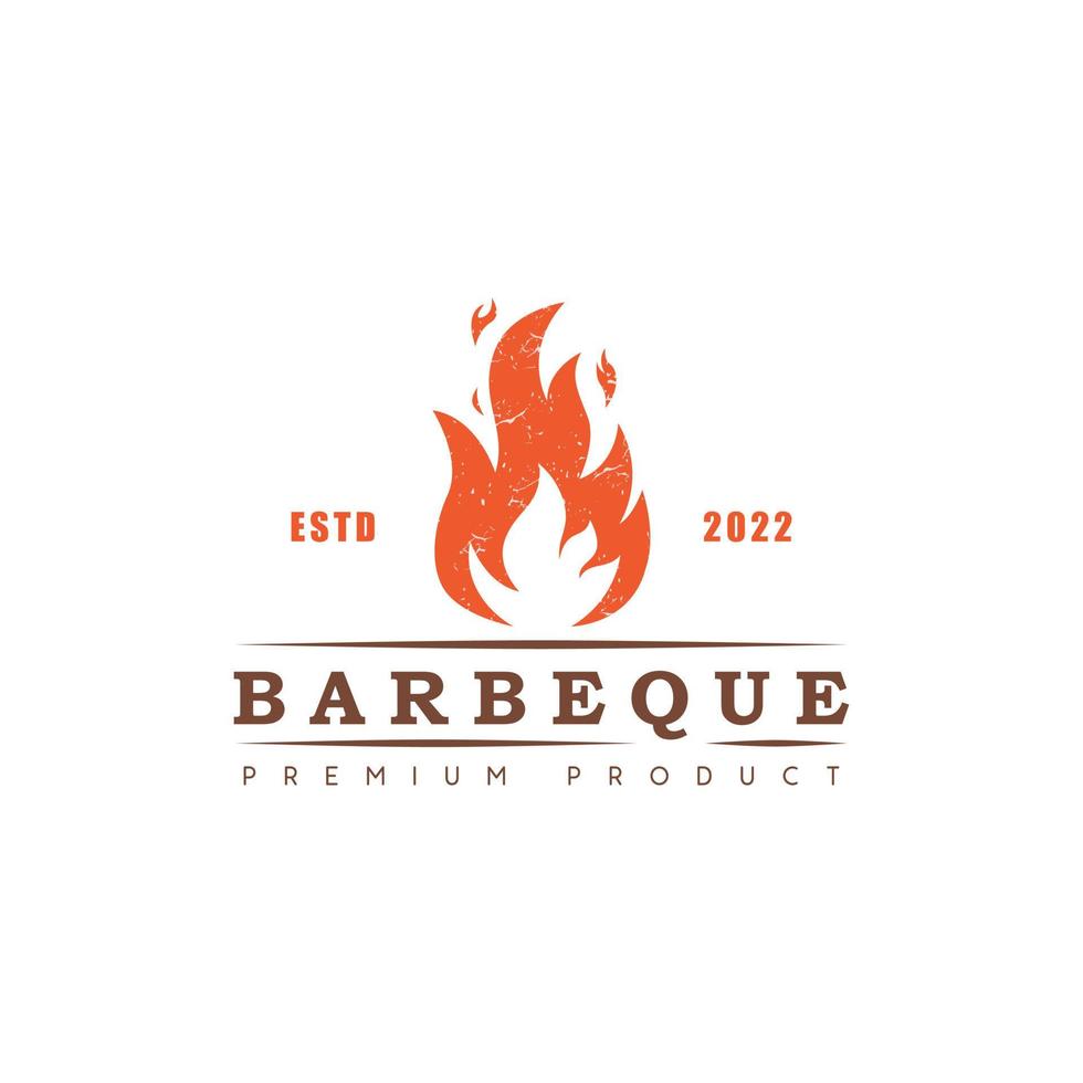 création de logo de barbecue, style vintage rétro. vecteur