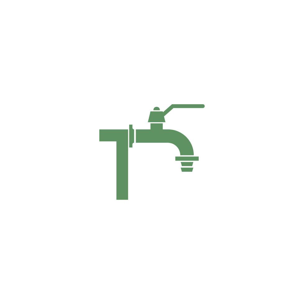 icône de robinet avec vecteur de conception de logo lettre t