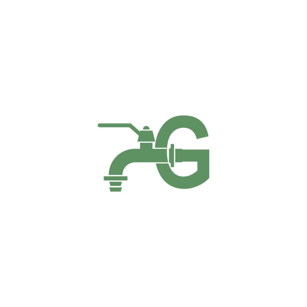 icône de robinet avec vecteur de conception de logo lettre g