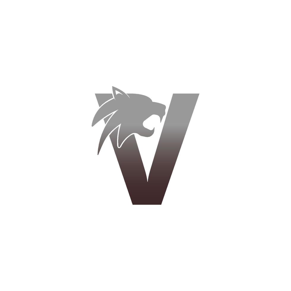 lettre v avec vecteur logo icône tête de panthère