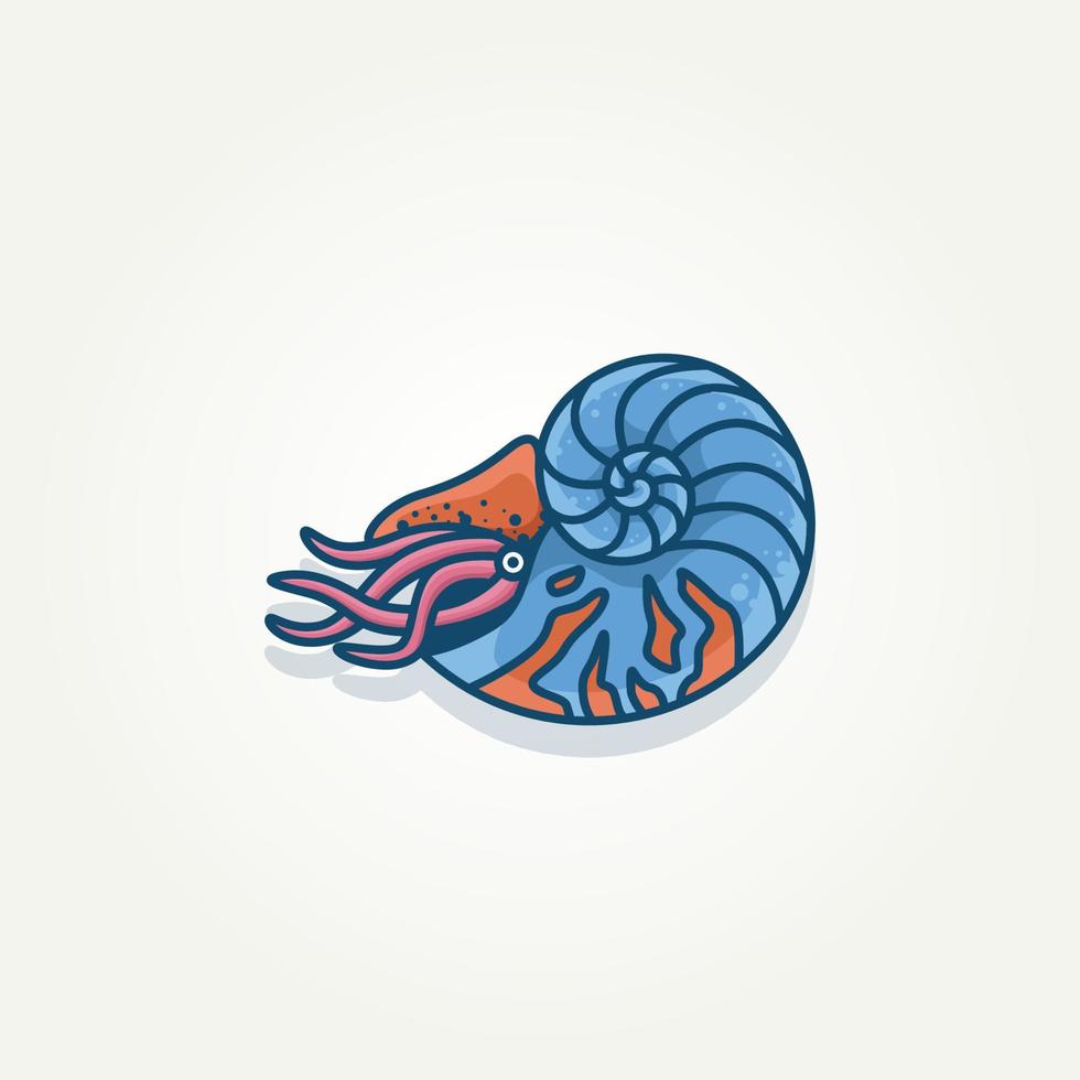 illustration vectorielle de modèle de coquillage nautilus vecteur