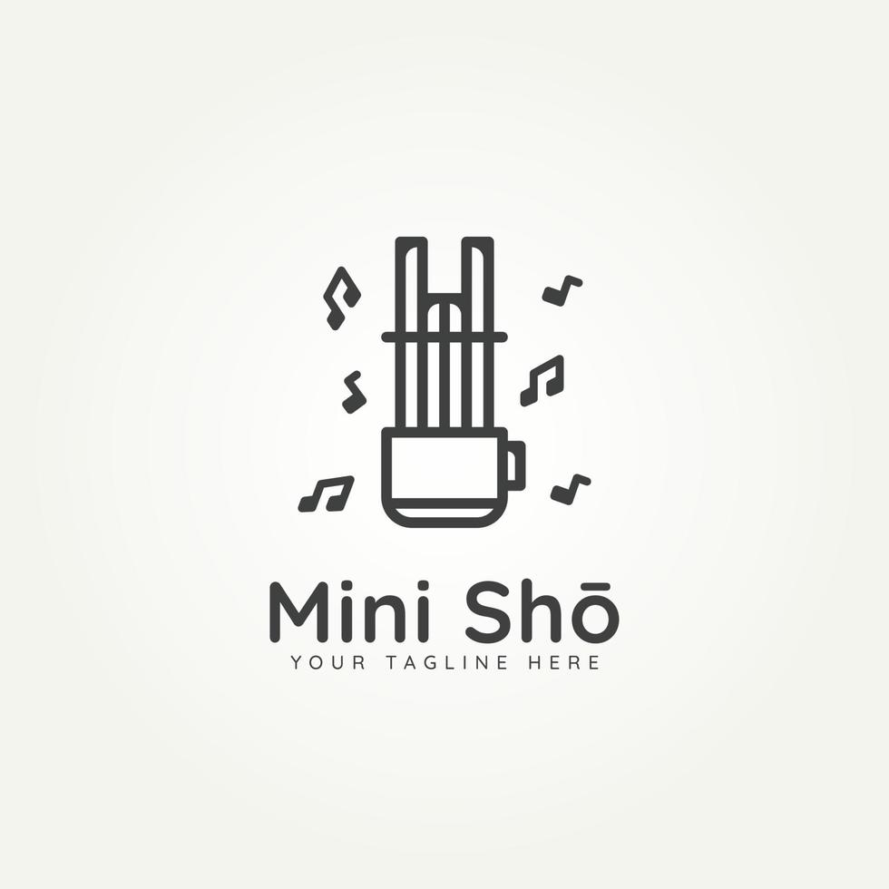 création de logo d'instrument de musique japonaise mini sho vecteur