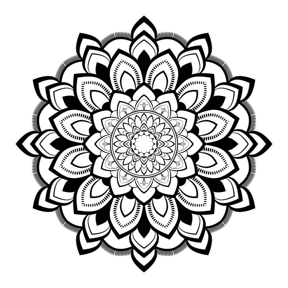 conception de mandala simple noir créatif avec fond blanc vecteur