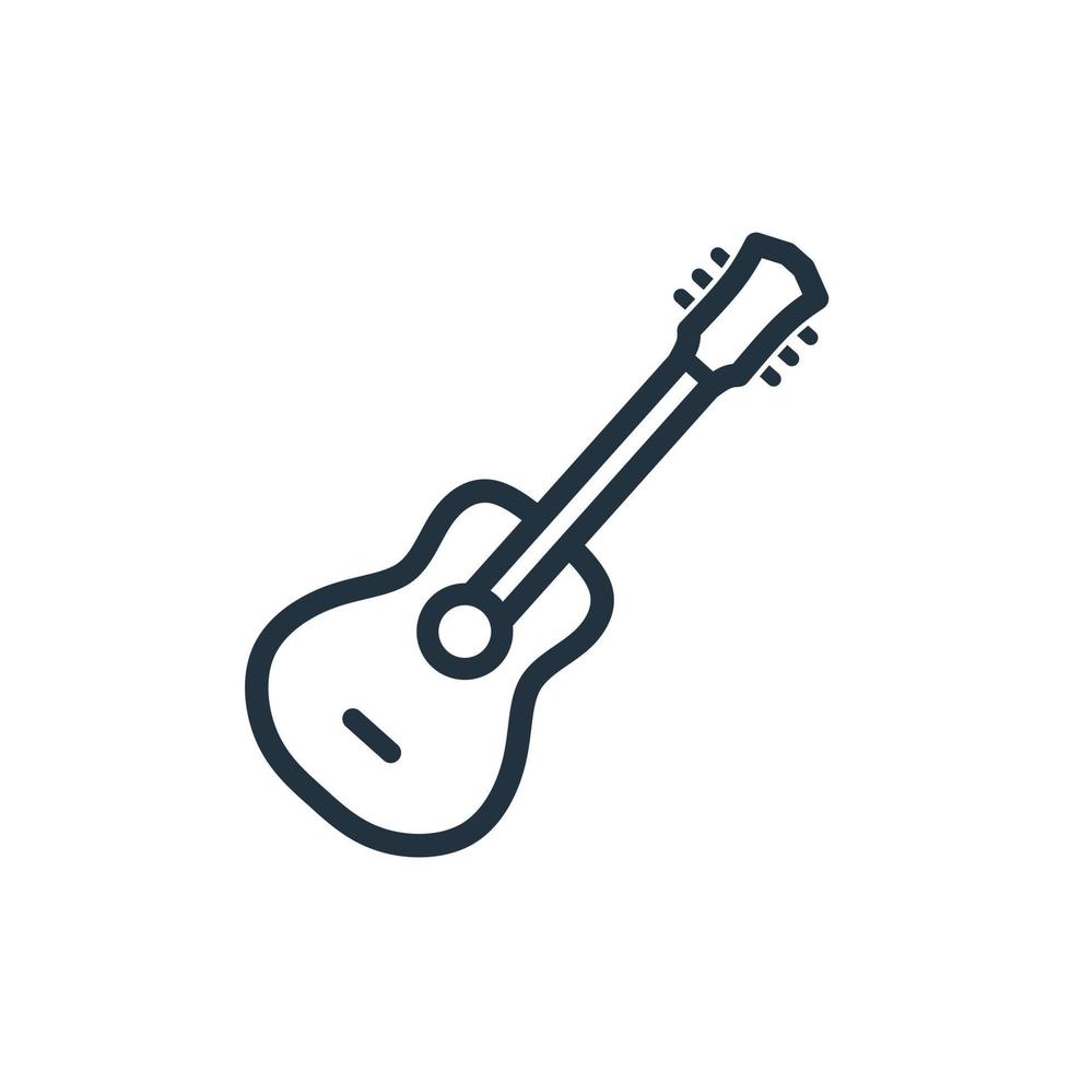 icône de contour de guitare isolé sur fond blanc. symbole de guitare acoustique pour le web et l'application mobile. illustrations vectorielles vecteur
